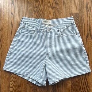 Abercrombie&Fitch Women's Blue Striped Shorts